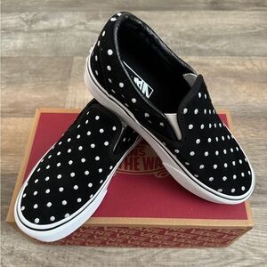 Vans Classic Slip-On Platform - Polka Dot - Black Suede
